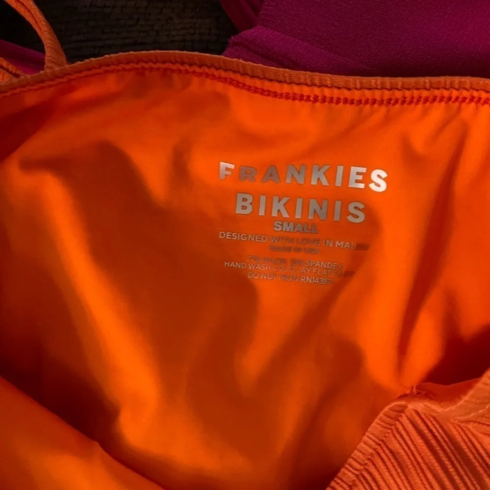 Frankie’s Bikini Orange Textured Ribbed Bikini size S